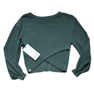 Lululemon Sweater Size 4 Crossover Reversible Forest Green Cashmere Blend $128